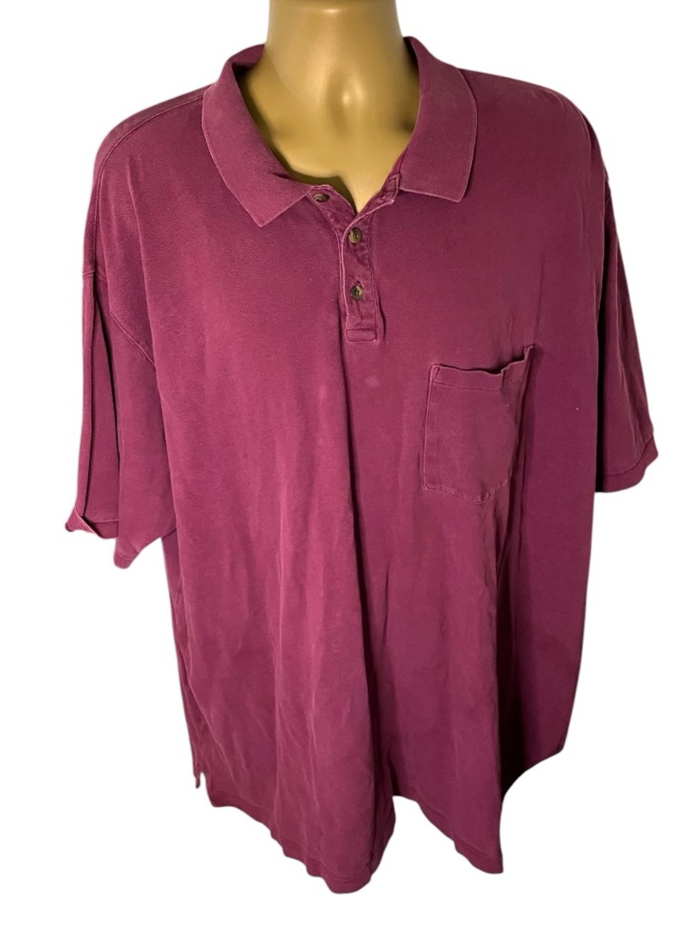 Vintage 90s Cabela’s Pique Polo Shirt Short Sleeve Pocket Cotton Purple 3XL Tall